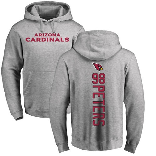 Arizona Cardinals Men Ash Corey Peters Backer NFL Football #98 Pullover Hoodie Sweatshirts